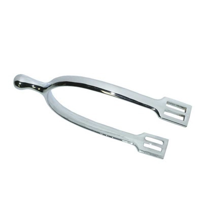 Espora metálica prateada com acabamento brilhante