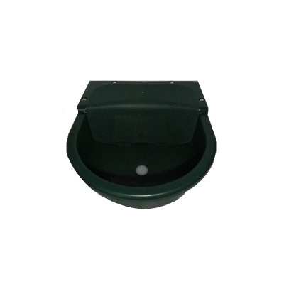 Recipiente verde escuro com tampa e orifício no fundo