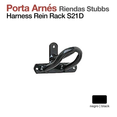 Suporte preto para arreios e rédeas Stubbs