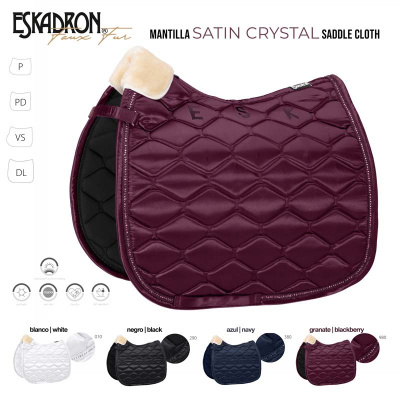 Tapete de sela Eskadron Satin Crystal em várias cores com pelúcia falsa