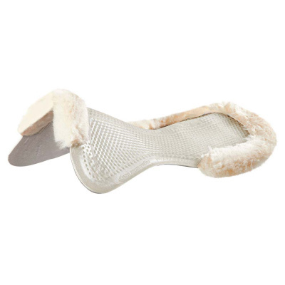 Protector antiescaras branco com bordas de pêlo sintético creme