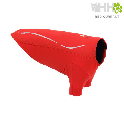 Casaco para cão vermelho com detalhes refletivos e logotipo RUFFWEAR