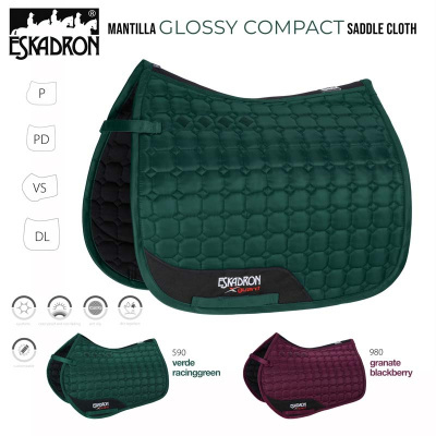 Manta de sela Eskadron Glossy Compact verde Racinggreen e granate Blackberry