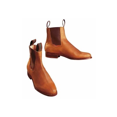 Botas Chelsea castanhas em pele com elásticos castanhos escuros