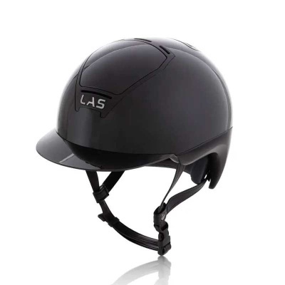 Capacete de proteção preto mate com logótipo LAS branco