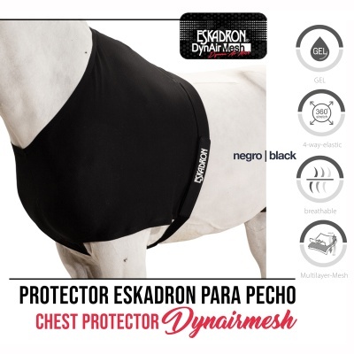 Protetor de peito preto para cavalo Eskadron DynAir Mesh