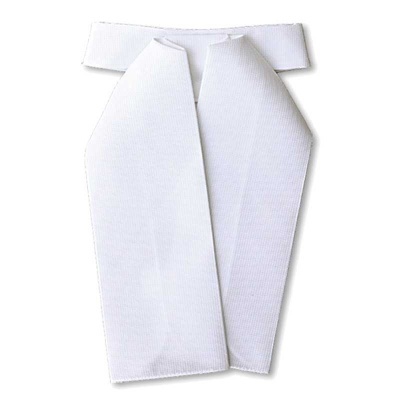 Gravata ascot branca de tecido liso