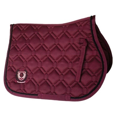 Manta de sela bordô acolchoada com brasão bordado