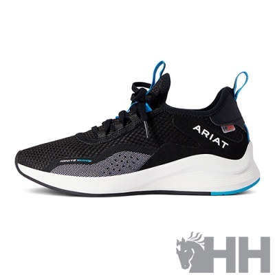 Ténis desportivos pretos Ariat com detalhes em cinzento e azul