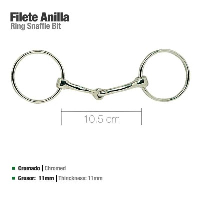 Filete anilla cromado com duas argolas e peça central articulada