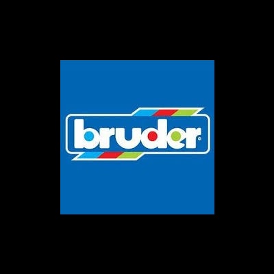 Logotipo da marca bruder em fundo azul