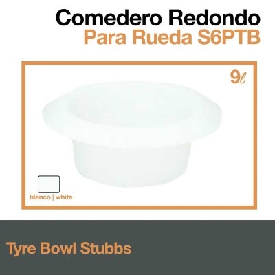 Comedouro redondo branco para roda 9 litros