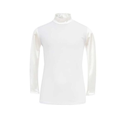 Camisola branca de manga comprida com gola alta