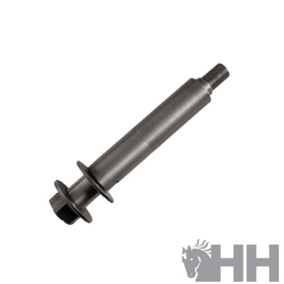 Pino metálico com rosca e porca sobre fundo branco