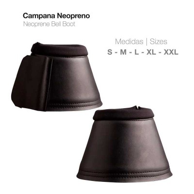 Campana de neopreno preta em forma de sino com acabamento em costura