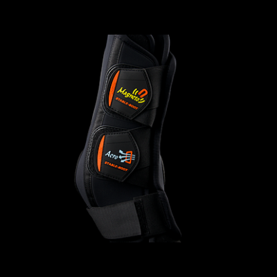 Protector para cavalo preto com etiquetas Magnetic e Acro Stable Body