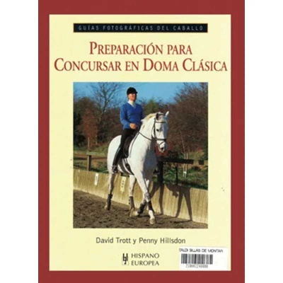 Capa de livro sobre doma clássica com cavaleiro a montar um cavalo branco
