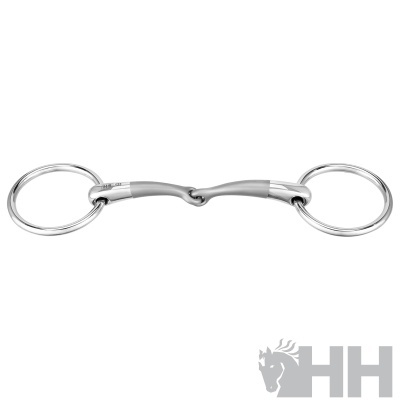 Freio de boca dupla prateado com dois aros redondos