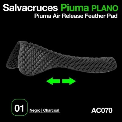 Salvacruces Piuma Plano preto com textura acolchoada