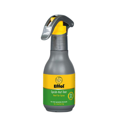 Frasco spray cinzento, amarelo e verde Effol Hoof-Tar-Spray