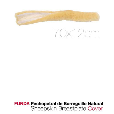 Capa de borreguillo natural para pechopetral de 70x12 cm