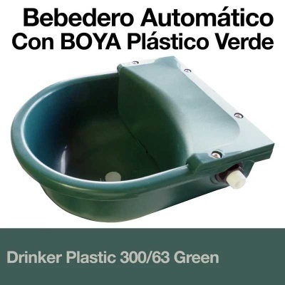 Bebedouro automático verde de plástico com boia