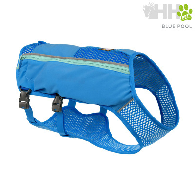 Colete salva-vidas azul para cães com rede e fechos de plástico