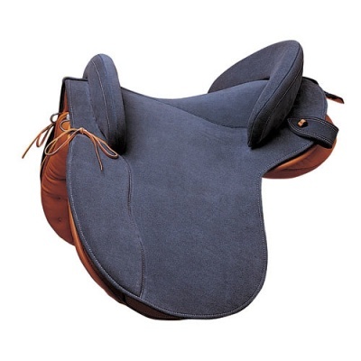 Sela de equitação cinzento escuro com couro castanho