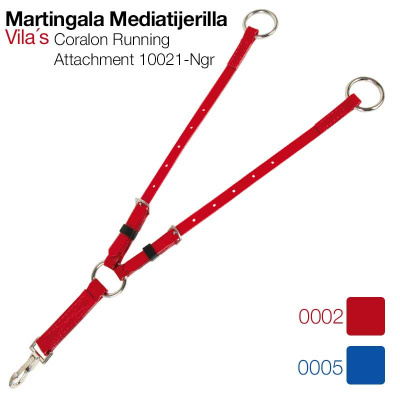 Martingale Mediatijerilla Vilás Coralon Running Attachment 10021-Ngr vermelho com fivelas metálicas e gancho