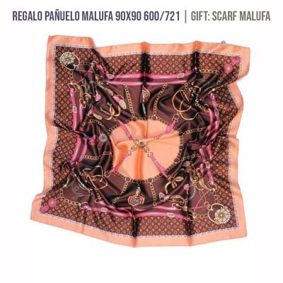 Lenço quadrado Malufa com padrão colorido de correntes