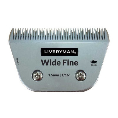 Lâmina metálica para aparador de cabelo com dentes finos e texto LIVERYMAN Wide Fine 1.5mm 1/16