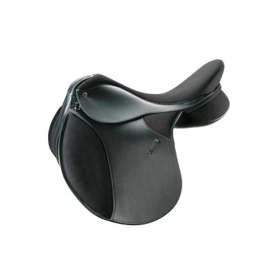 Sela de equitação preta em material sintético