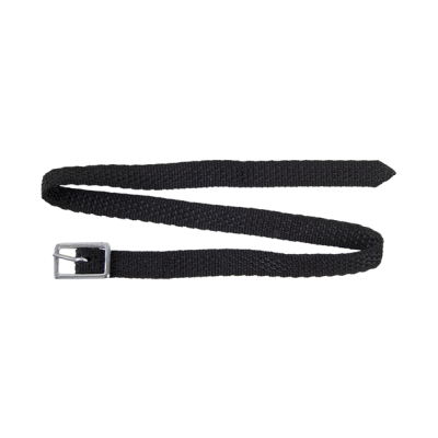 Cinto preto têxtil com fivela metálica prateada