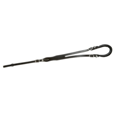 Chibata preta de couro com laço na ponta