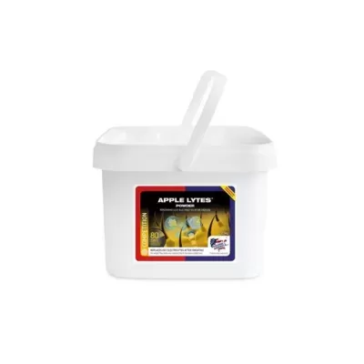 Recipiente branco de plástico com pega contendo Apple Lytes Powder