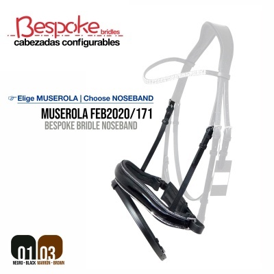 Cabresta preta para cavalo com focinheira acolchoada e texto promocional