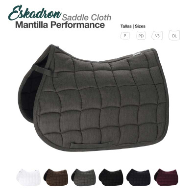 Tapa de sela Eskadron cinzento escuro acolchoado com padrão quadrado