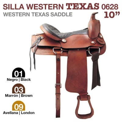 Sela Western Texas 0628 em couro marron com detalhes pretos