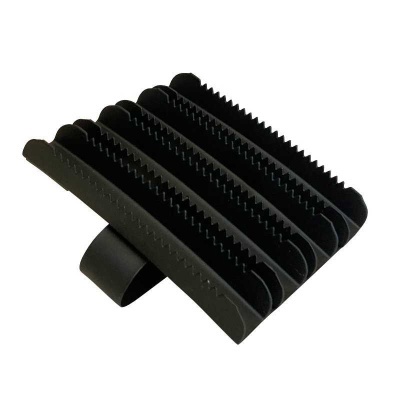 Suporte de plástico preto para facas com quatro ranhuras dentadas