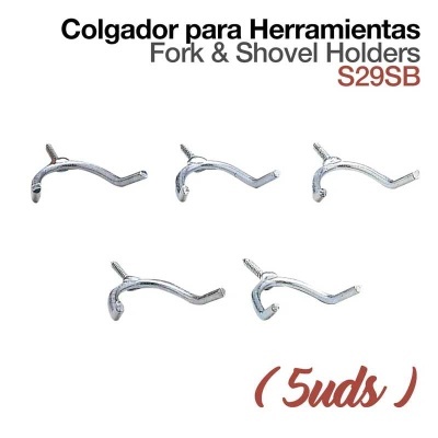Conjunto de 5 colgadores metálicos para ferramentas com parafusos