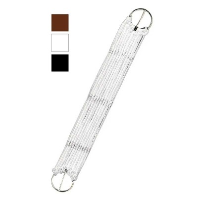 Pulseira larga branca com fecho de argolas metálicas