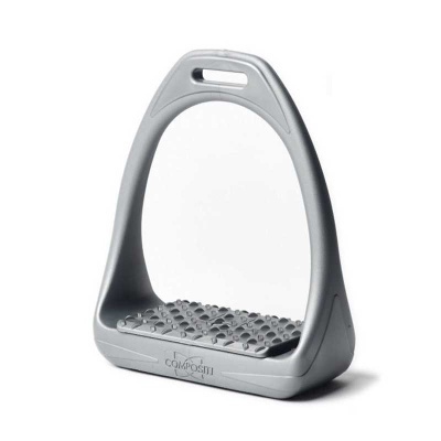 Estribo equestre plástico cinzento com superfície antiderrapante