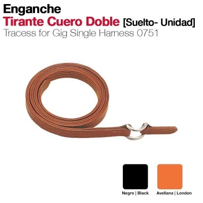 Correia de couro dupla para arnês Gig Single com detalhe metálico prateado