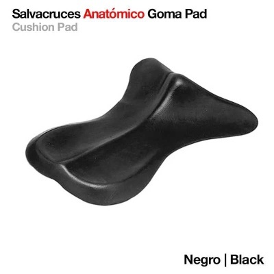 Salvacruces Anatómico Goma Pad Cushion Pad preto com formato anatómico.