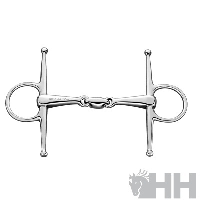 Freio metálico prateado para cavalo com texto 'MAX Control 13.5cm'