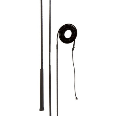 Conjunto de bengala e chicote pretos para equitação