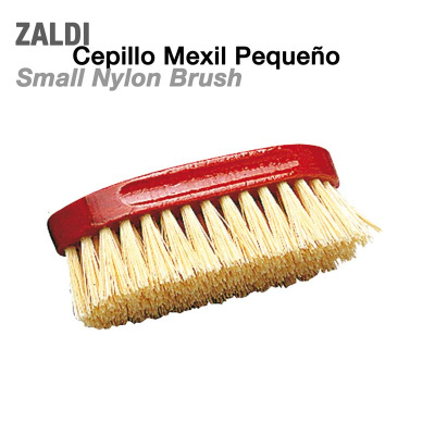 Pente pequeno Zaldi com cabo vermelho e cerdas brancas de nylon