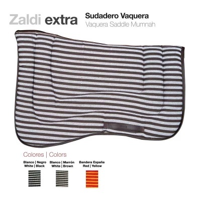 Manta de sela Zaldi extra Sudadero Vaquera riscado branco e preto com opções de cores