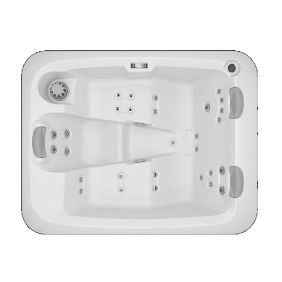 SPA Hidromassagem Alexandria 3 pessoas Piscina de hidromassagem branca com bocais de massagem e encostos cinza