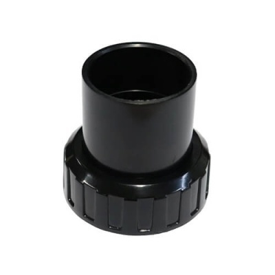 Peça cilíndrica preta com base mais larga em fundo branco